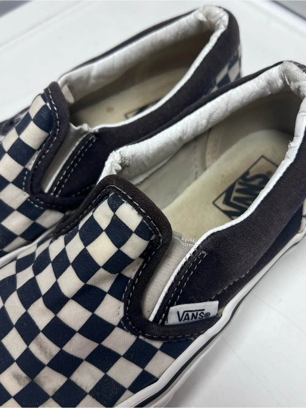 Vans Kids Slip-On Checkerboard Sneakers - Black & White Size 3 US Kids